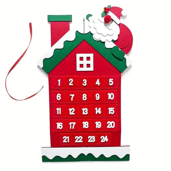 Julgranskalender Christmas Snowman House Model Childrens Christmas Christmas Countdown Wall Calendar（Husbetalning）