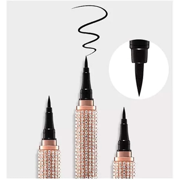 Diamant Eyeliner Vattentät Svart Precision Micro Eyeliner Flytande Penna Snabbtorkande Långvarig Kosmetisk Makeup Pennor För Kvinnor Flickor Ögon