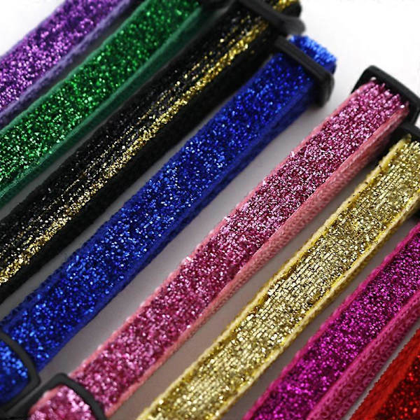 Kattglitterhalsband Bekvämt Justerbart Utomhus Halsband Gult