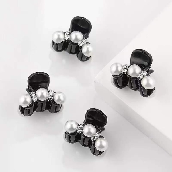 3 par mini perleklips hårklemme klemmer små plast svart hårklemme klemmer 2cm*1.8cm