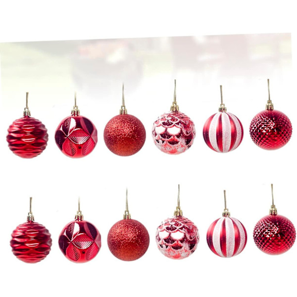 12 stycken julgranspynt Julgranskulor Dekoration Blush Dekor Bling Dekor Osplitterliga Pynt Julgranskulor