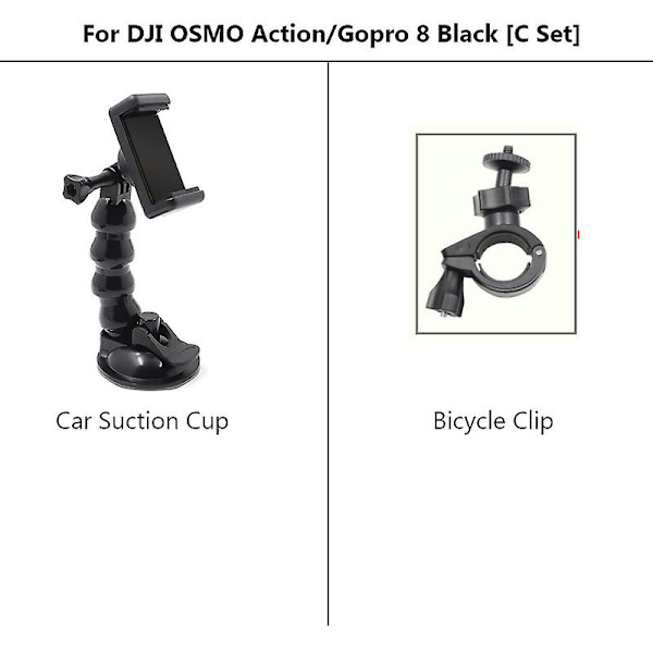 Auton imukuppikiinnike Ikkunan lasitelineen pidike Älypuhelimen pidike DJI Action 2:lle Gopro Hero 5/6/7/8 Blackille Xiao mi Yi:lle DJI OSMO Actionille Puhelimen pidikkeelle