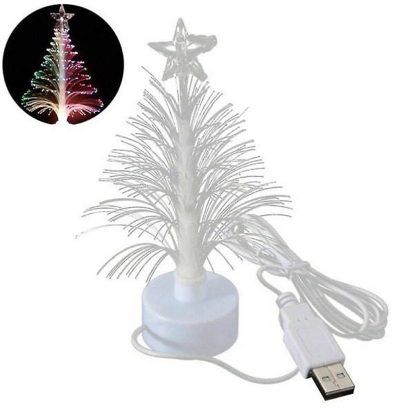 Mini Usb Led Juletræ Nat Lys Farve Skiftende Fiber Optic Xmas Decor