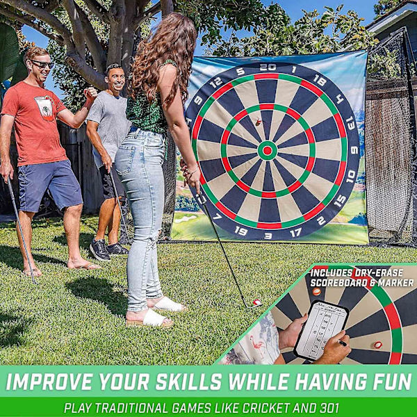 Golf Chipping Game Set, Sticky Golf/Dart Practice Hitting Mats för inomhus och utomhus barn vuxna, 100% ny (180 cm)