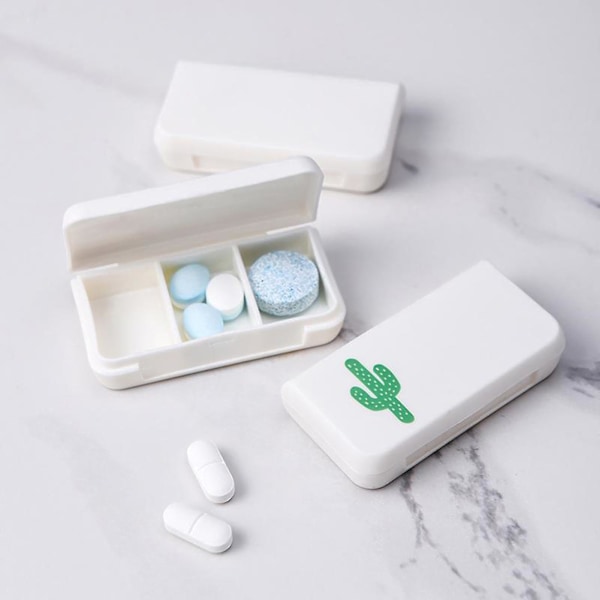 1 st pillerförvaring Liten storlek Miljövänlig Pp Liten pillerask Daglig pillerorganisatör Bärbar för barn（Monstera）