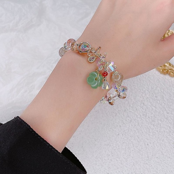 Kristallikukkahelmi Korut Healing Flower Pendant Bracelet