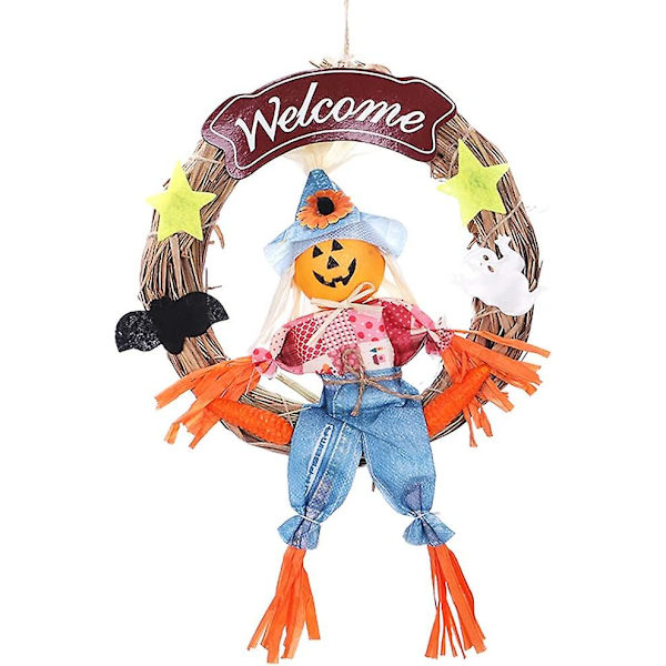 2023 Mardi Gras Scarecrow -koriste, kurpitsa ja noita