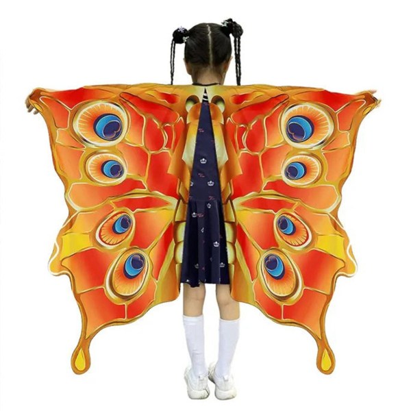 Sommerfuglvinger for jenter, sommerfuglkostyme til Halloween-fest Barn Fairy Wing（Style9）