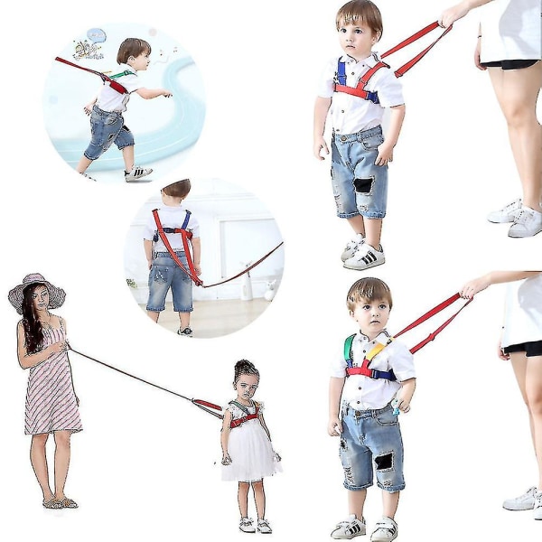 Säkerhetskoppel Anti-förlorad baby Säkerhet Promenadsele Barn Toddler Barn Rep Koppel Handbälte (blått)