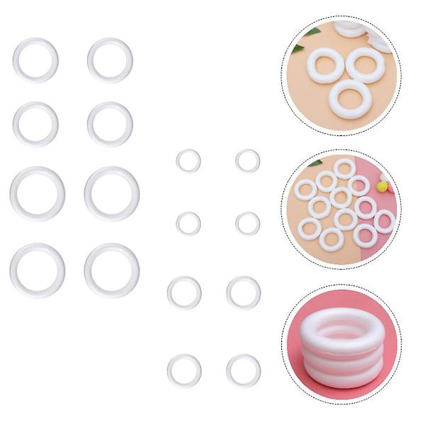 16 st DIY Bipeltate Donut Krans Hantverk Tillbehör Runda Cirkel Ornament