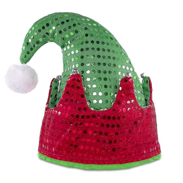 Joulunpunainen/vihreä tonttuhattu Huopatonttuhattu, jossa on soittokellot Joulupukin hatut