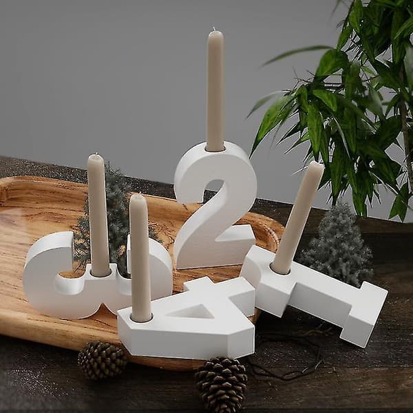 Nummerform, DIY Silikonform, 3D Handgjorda Ljusstakeformar, Gipsform, Ljusstakeform - Nummer 4