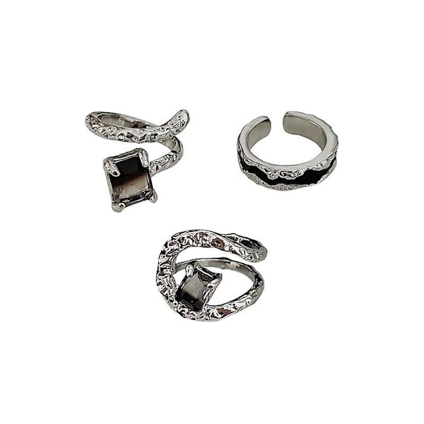 Wabjtam Gradient Stone Ring, Dame Åben Ring, 3pack