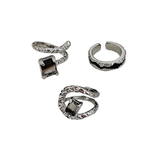 Wabjtam Gradient Stone Ring, naisten avoin sormus, 3kpl