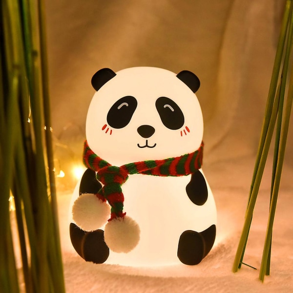 Wabjtam 1 stk Panda julegave til voksne, barn, nattlys søt lampe, usb oppladbar, led silikon babybarnehage nattlys