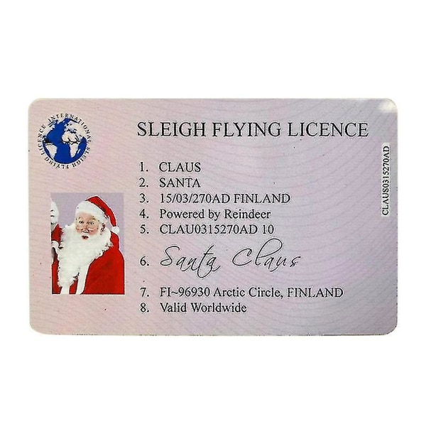 Falsk plastikkort julemanden flyvelicens juleslædeflyvelicens（F）