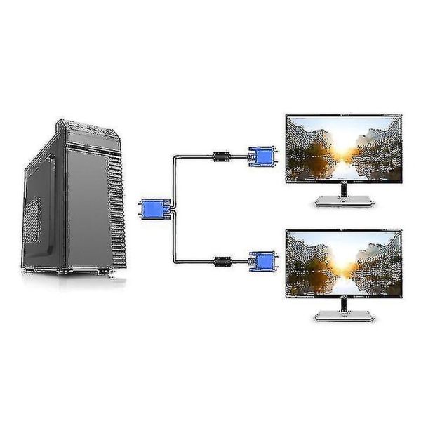1 ind i 2 ud Split Screen VGA-kabel