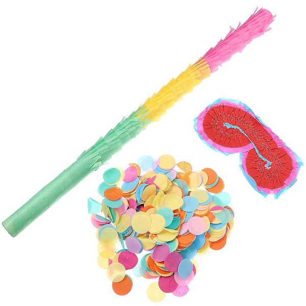 1 Set Födelsedagsfest Pinata Stick Papperspinata Stick Konfetti Pappersglasögon