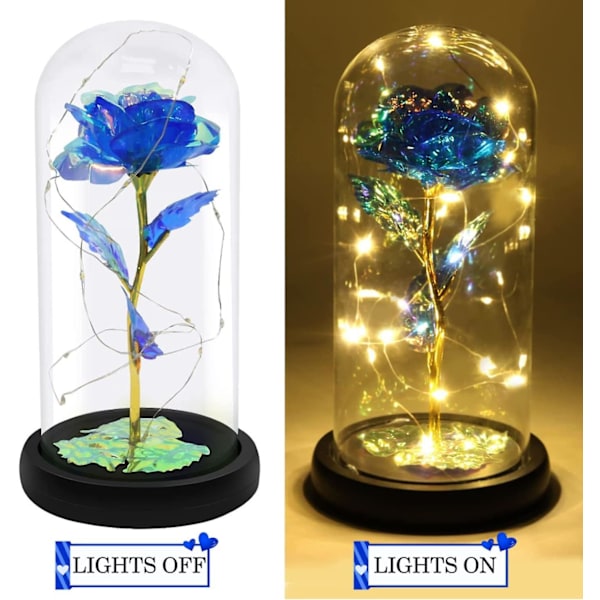 Galaxyros för henne, upplyst ros, konstgjord blomma present till mamma fru dotter, Thanksgiving, bröllop, födelsedag, årsdag, julklapp
