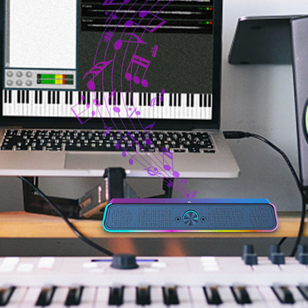 Datorhögtalare Skrivbord Lång Bas RGB Kan Anslutas Till Mikrofon Headset Spel Dator Ljudkabel