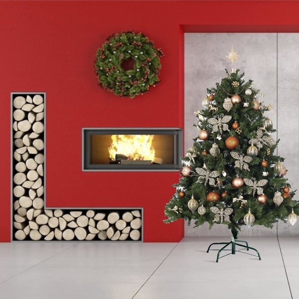 40 cm puujalusta joulukuuselle - Metallinen lattiajalusta tekopuille, joulutarvikkeita asuntoihin, hotelleihin, ostoskeskuksiin ja puutarhoihin Deco
