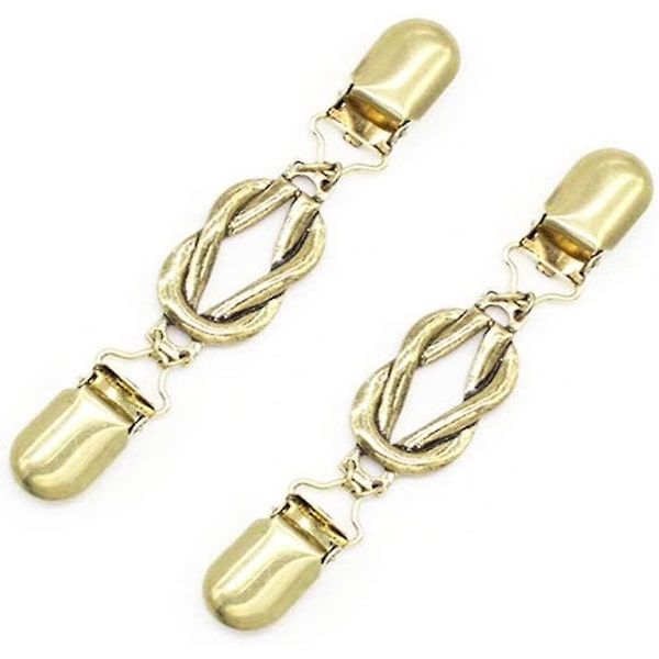 2 stk. Retro Sweater Clips Cardigan Brosche (guld)
