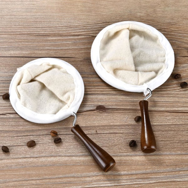 Naievear-kahvisuodatin lämpöeristys pehmeäkahvainen puinen kangas käsintehty uudelleenkäytettävä teesuodatin kotiin (S)