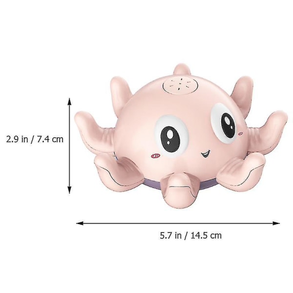 Baby kylpyhuoneen automaattinen induktiovesisuihku Pieni mustekala sähköinen mustekala valo- ja musiikkivesilelulla (vaaleanpunainen)