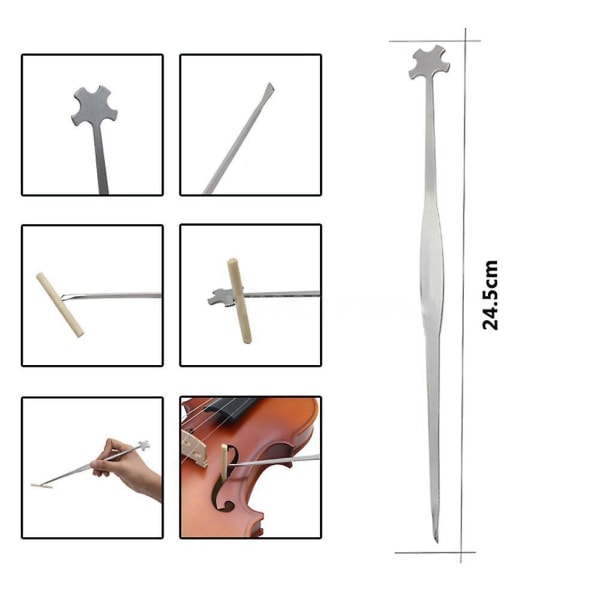 Violin Bratsch Sound Post Setter Opretstående Rustfrit Stål Søjlekrog Udensil Strings Instrument Part