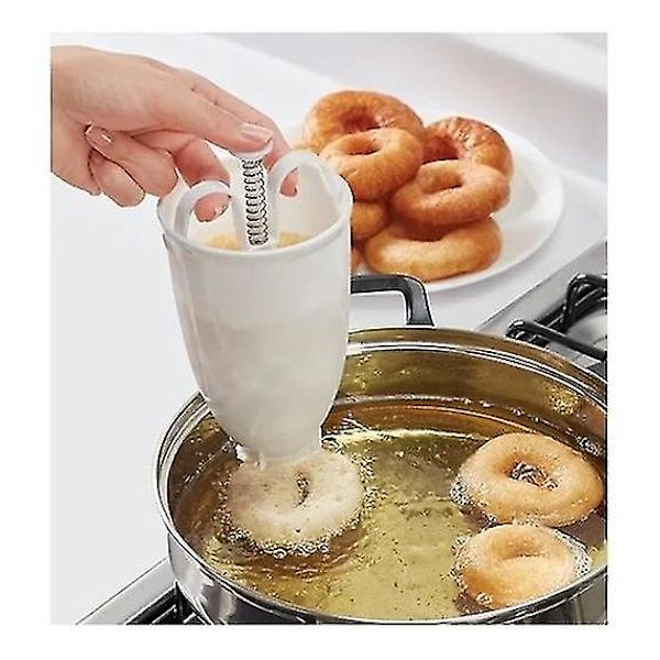 Munkdispenser, kakbakningsformar, kakstämpelpressform, bagelmaskin, munkform (vit) (1 st)