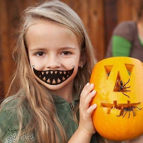 Halloween Face Sticker Sæt 12/24 stk Halloween Prank Makeup Midlertidig tatovering（24stk）