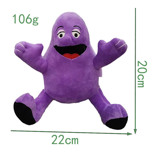 Grimace Shake McDonald's Milkshake Bro Animation Perifer Plush Legetøjsdukke (20 cm)