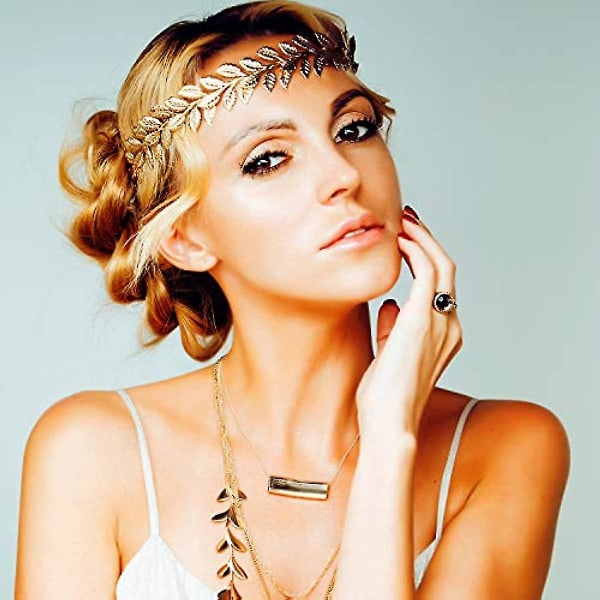 3 stk romersk laurbærkrans Halloween gullkroneblad pannebånd gresk gudinne hodeplagg blad hodeplagg Toga kostyme hodeplagg For kvinner Menn Jente Fest des.