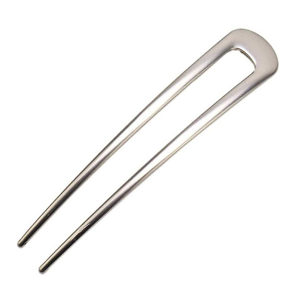 WABJTAM Metall U-formade hårnålar Enstaka hårpinne Gaffelpinnar Franska hårnålar Hårbullepinnar 2 stift för håraccessoarer (Guld, Silver)