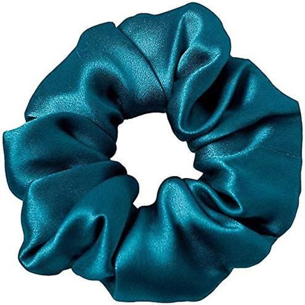 100% Silkes Hårband Kvinna Flickor Hårband Ren Silke Stort Hår Scrunchie Silke Kunglig Blå