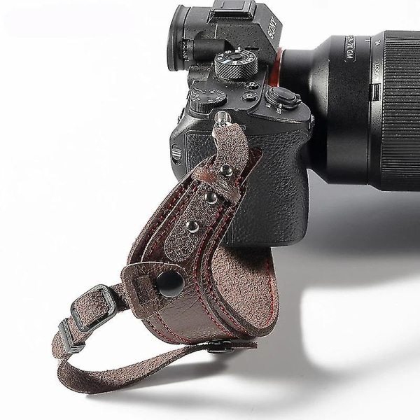 Kamera Läderarmband Dslr Bärbar Vattentät Handbälteshållare Stötsäker Rem För Canon Nikon Sony Leica Fujifilm