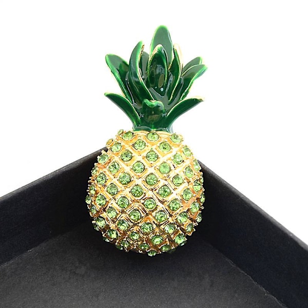 Ghyt Rhinestone Ananas Brosch Kvinnor Mode Sommar Brosch Emalj Pin Smycken