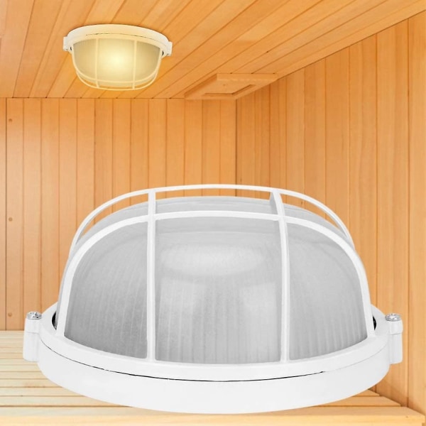 Anti-høj temperatur eksplosionssikker saunalampe Fugtsikker saunalys Sauna rum rund lampe lys damprum tilbehør til E27 ledning