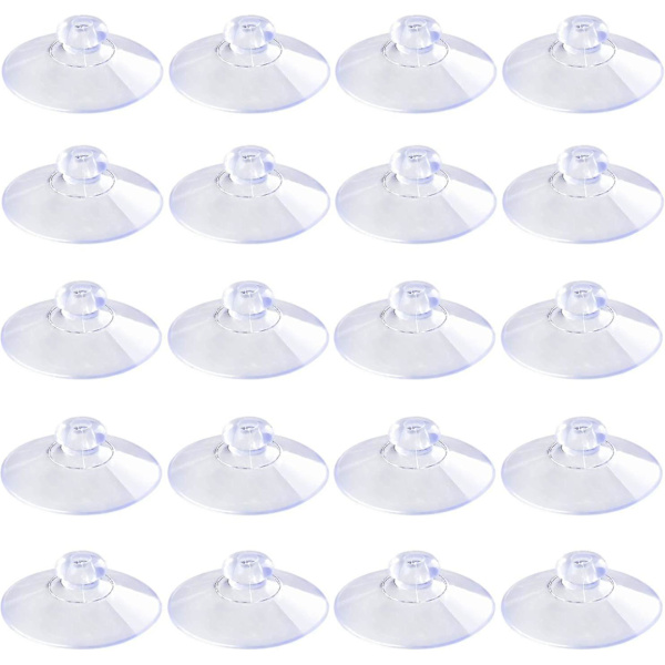 20-pack transparenta sugproppar 1,8 tum PVC-plast sugproppar utan krokar för heminredning