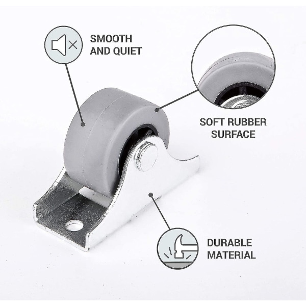 (pakke med 8) 25 mm gummihjulssæt Plast drejelige dobbelthjul metal med tallerkenmøbler Hvidevarer og udstyr Små minihjul