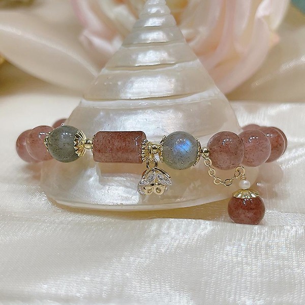 Strawberry Crystal Beads Rannekoru naisille