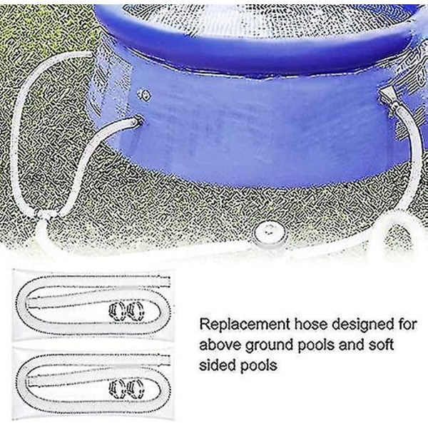 2-pack poolslang - Ersättande poolslang med klämma. Poolavloppsslangen är lätt att installera.
