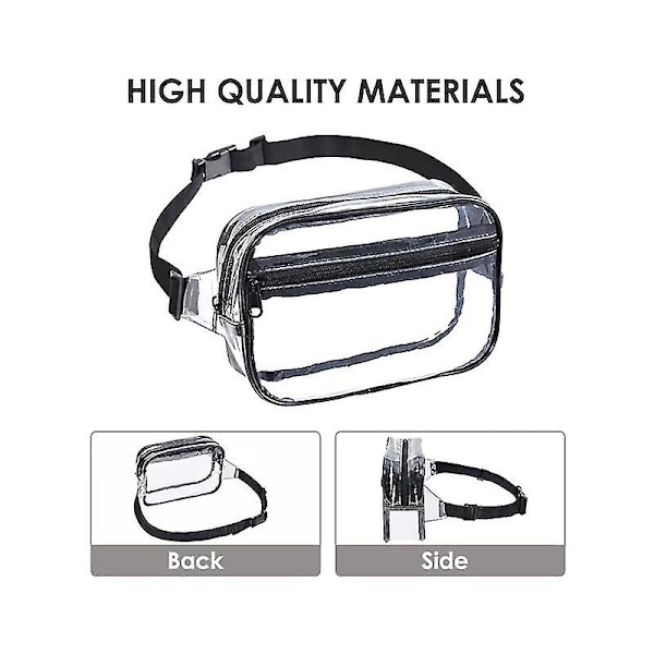 Klar Fanny Pack Stadion Godkänd För Kvinnor & Män Bältesväska Crossbody Vattentät Med Justerbar Rem För Festival Sport Träning