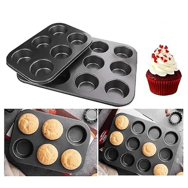 12 hål Non-stick rund Cupcake form Pan Muffin bricka B
