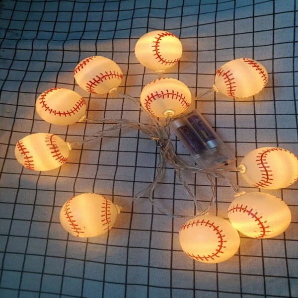 1,5/3M 10/20 LED-lyssnorer Baseballformet Fairy Utendørs hagefestdekor（B）