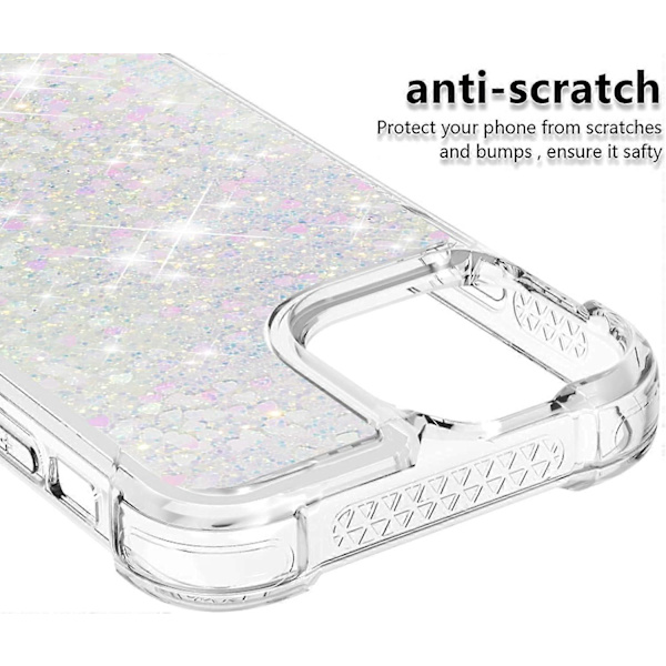 iPhone 13 Pro Max Skal, Glittrande Glimmer Flytande Vätska Transparent Mjuk TPU Silikon Skyddande Stötskydd, Färgglad