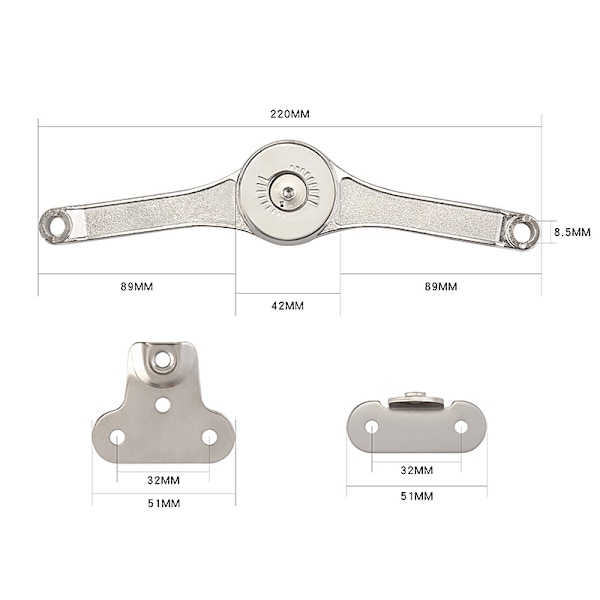 Heavy Duty Lokkstøttehengsler Soft Close Folding Lokk Stay Hinge Hold Lokk Åpent For Cabinet2pcs