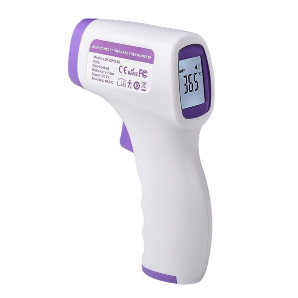 Stort LCD digitalt infrarødt termometer Berøringsfri pandebaby temperaturpistol