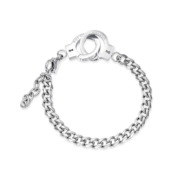 Wabjtam Lænkehåndjern Armbånd i Rustfrit Stål, Ankelkæder til Kvinder Justerbar Lænke Armbånd Partnere i Kriminalitet Armbånd Lænkehåndjern Design Bedste Ven Statemen