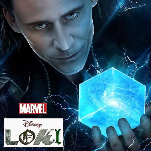 Mike Avengers Loki Led Tesseract Cosmic Cube Cosplay rekvisita Nattljus Glödande lampa Kreativ leksak Samlarobjekt Modell Present（Glasbas självlysande）